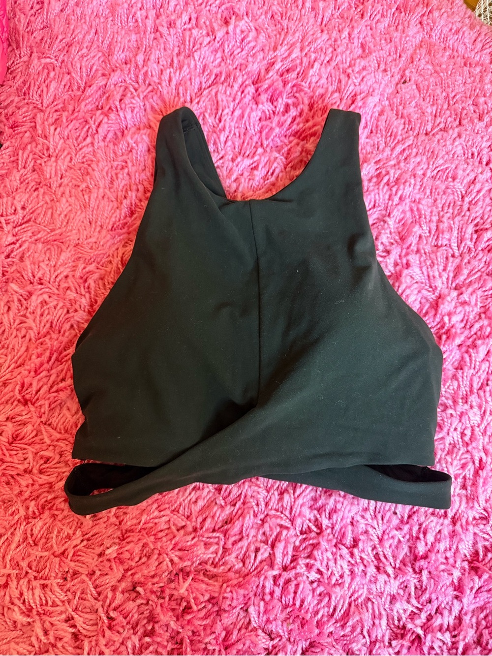 Athleta conscious crop Black High-Neck Crop Top with criss cross details. Size M